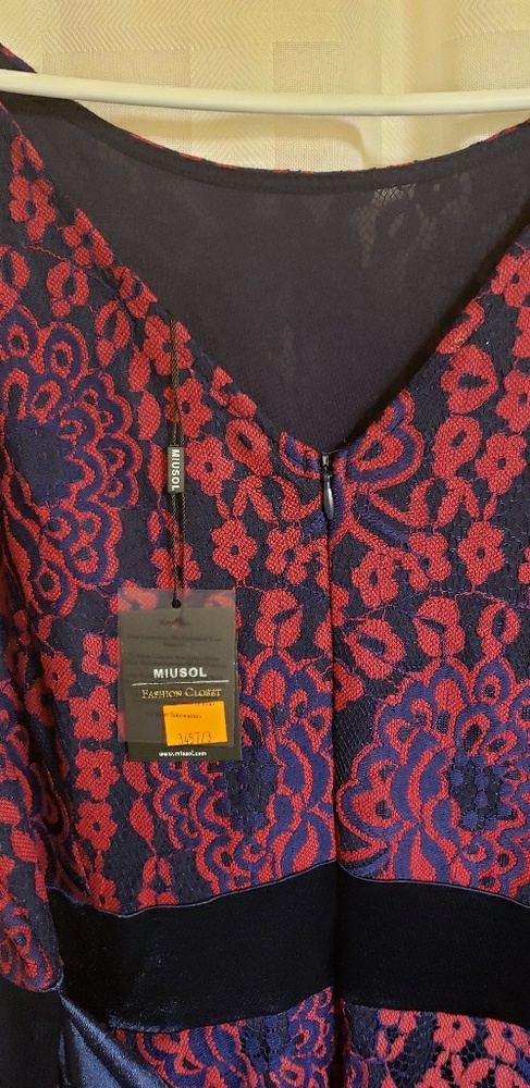 Lace Cocktail Dress with Navy undertone. NWT - Picture 2 of 7
